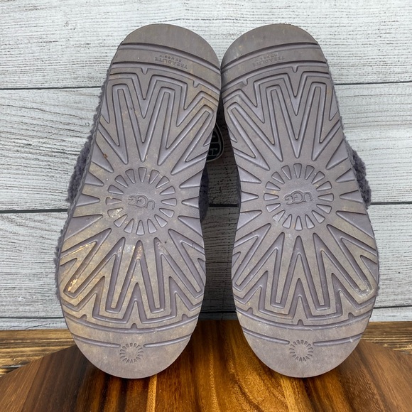 UGG Oh Fluffita Platform Genuine Shearling Slingback Slipper Sandal Shade Purple - Picture 10 of 12